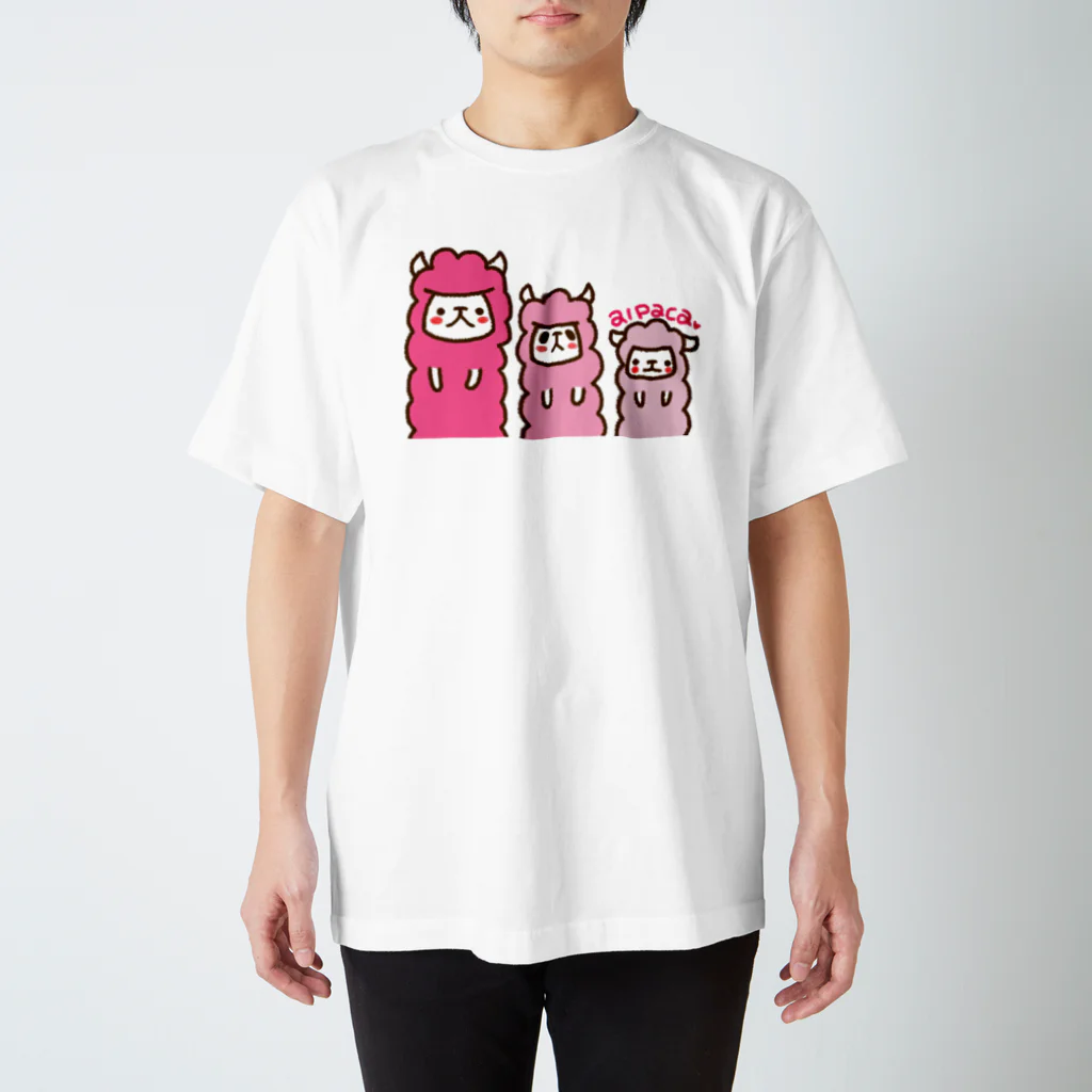 NEKOZE PANDAのアルパカ☆ピンク スタンダードTシャツ