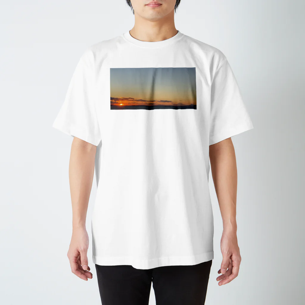 kichiの富士山 夕日(サンセット) 海 スタンダードTシャツ