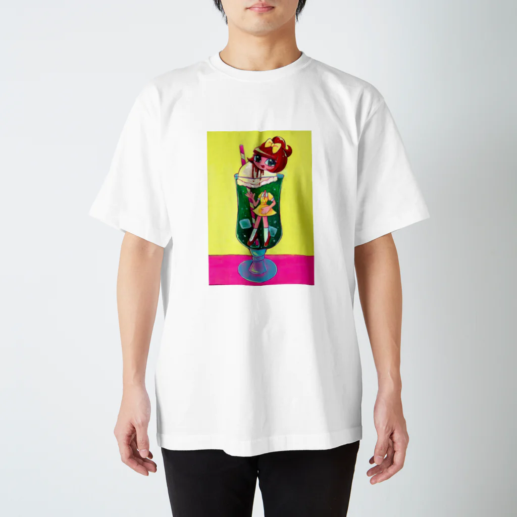 花岬 物子の生首チェリーのクリームソーダ Regular Fit T-Shirt