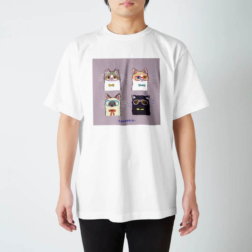 たたメーピーのたたメーピー 〈めがねcats〉 スタンダードTシャツ