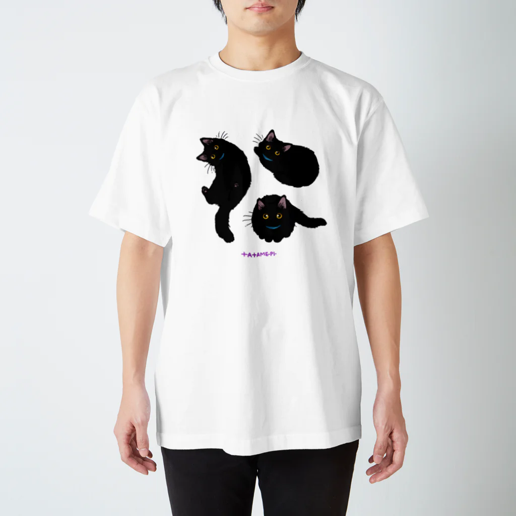 たたメーピーのたたメーピー 〈Black cats〉 スタンダードTシャツ