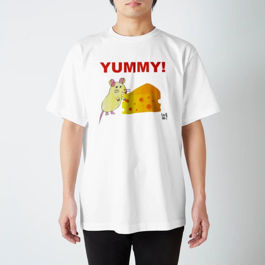 ★いろえんぴつ★のちーずねずみさん スタンダードTシャツ