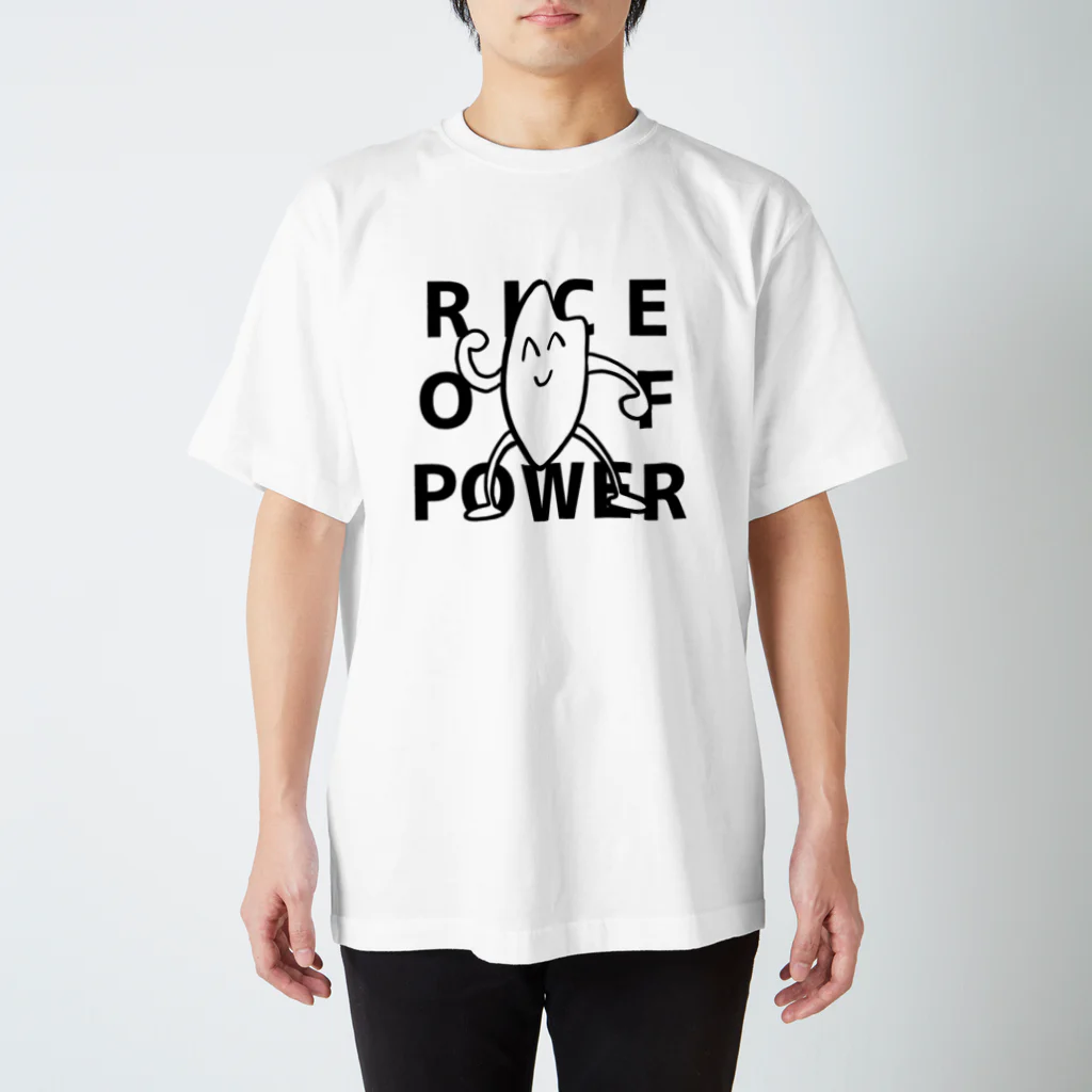 有機製餅のRICE OF POWER（白） Regular Fit T-Shirt