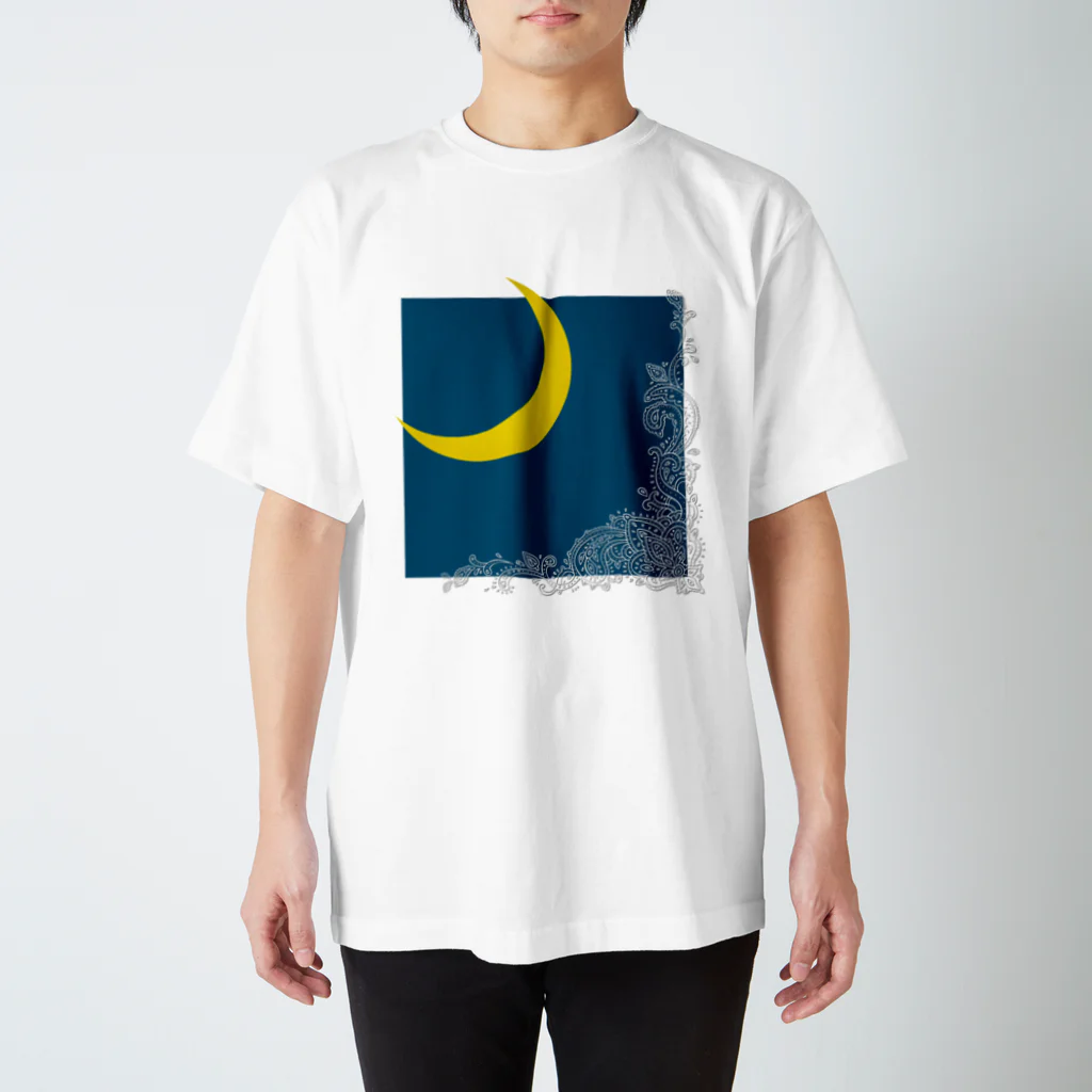 キャッツハンド：suzuriショップのmoon Regular Fit T-Shirt