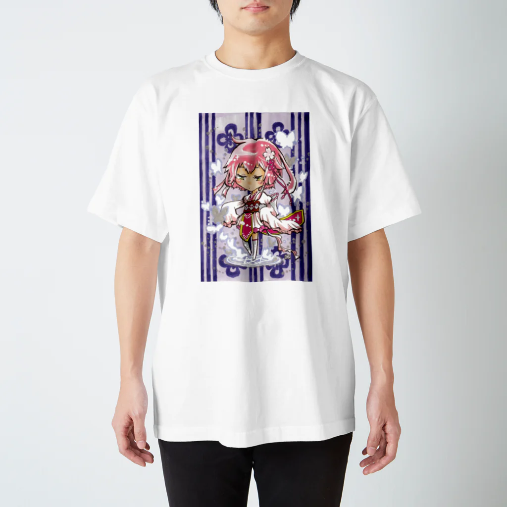 松(絵描き)の魔法少女★夢路 てぬぐい風 Regular Fit T-Shirt