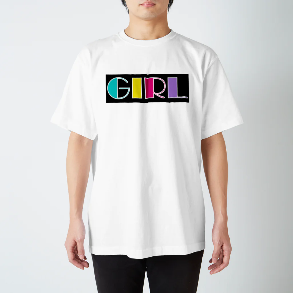 Ushi-Haruのレトロカラフル　GIRL Regular Fit T-Shirt