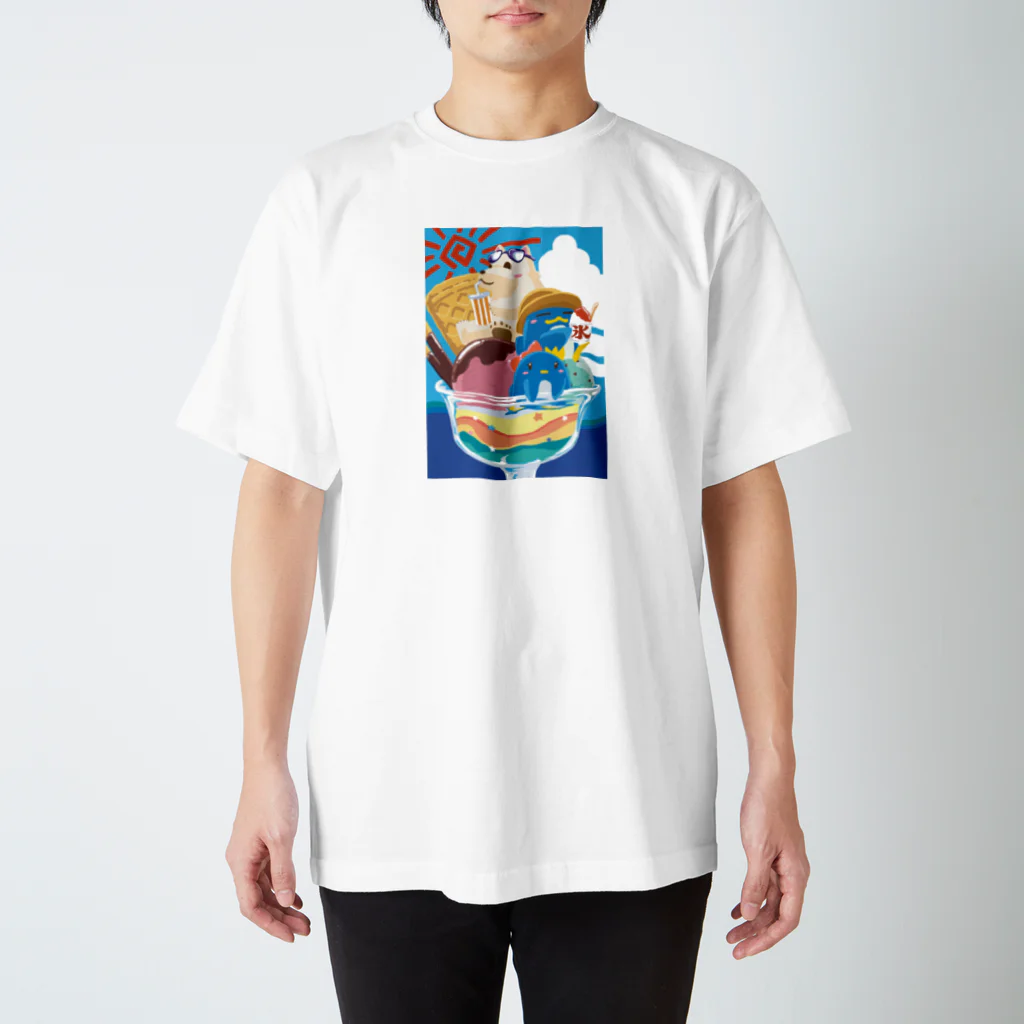 もけもけこけこクリエイト枠の夏祭りパフェ Regular Fit T-Shirt