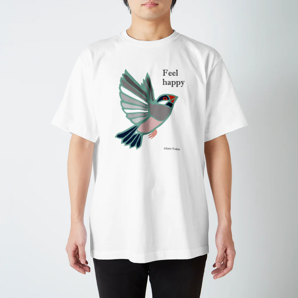 サトウユキエのハッピー文鳥・桜文鳥 スタンダードTシャツ