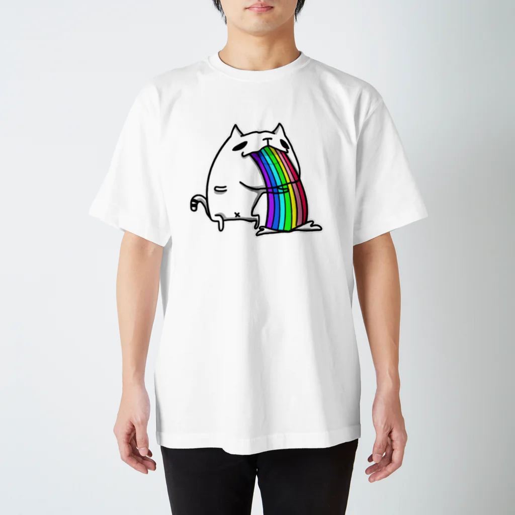 NEKOZE PANDAのレインボーねこぜニャンコ Regular Fit T-Shirt