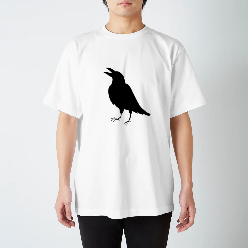 カラスとねこと。のぽけーっとカラス（リアル） Regular Fit T-Shirt