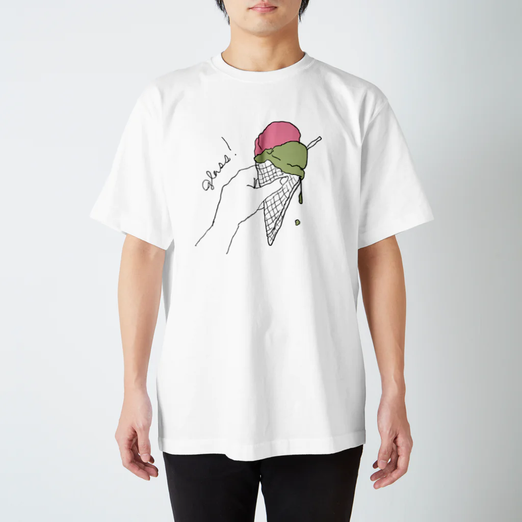 HÖGBRONのGlass_Strawberry+Matcha スタンダードTシャツ