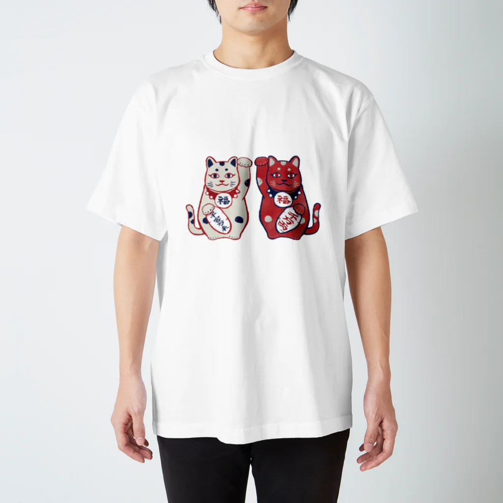 IZANAMI by Akane Yabushitaの【日本レトロ#01】招き猫 スタンダードTシャツ