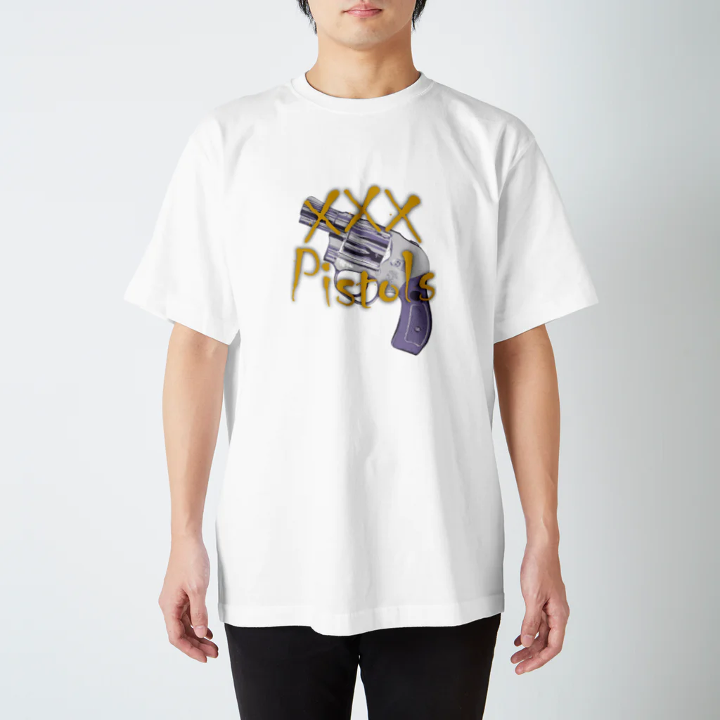 鐘真庵suzuri店のXXXpistols Regular Fit T-Shirt