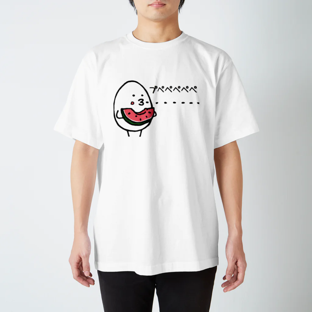 KAGEROu’s SHOPのユデタマゴ  スイカ スタンダードTシャツ