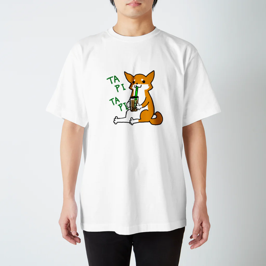 あずき母のタピタピ柴さん（赤柴） スタンダードTシャツ