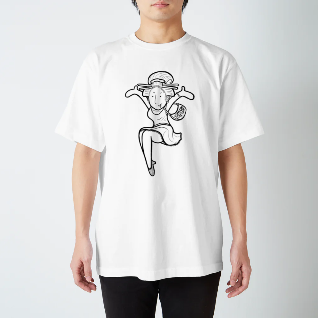 Oedo CollectionのEdocolle Girl(Black Line) Regular Fit T-Shirt