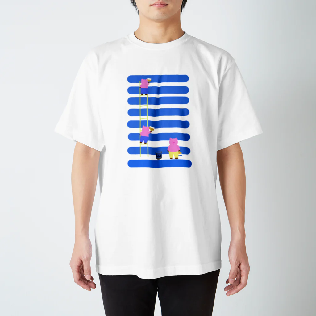 ナントカの三匹のこぶた (ボーダー柄) Regular Fit T-Shirt