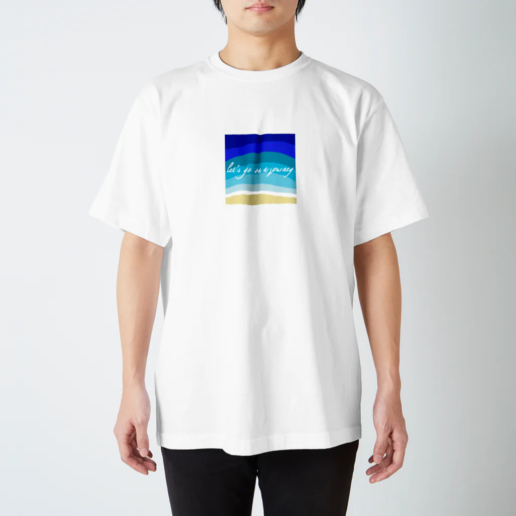 Okinaworld Shopの旅に出かけよう(海色A) スタンダードTシャツ