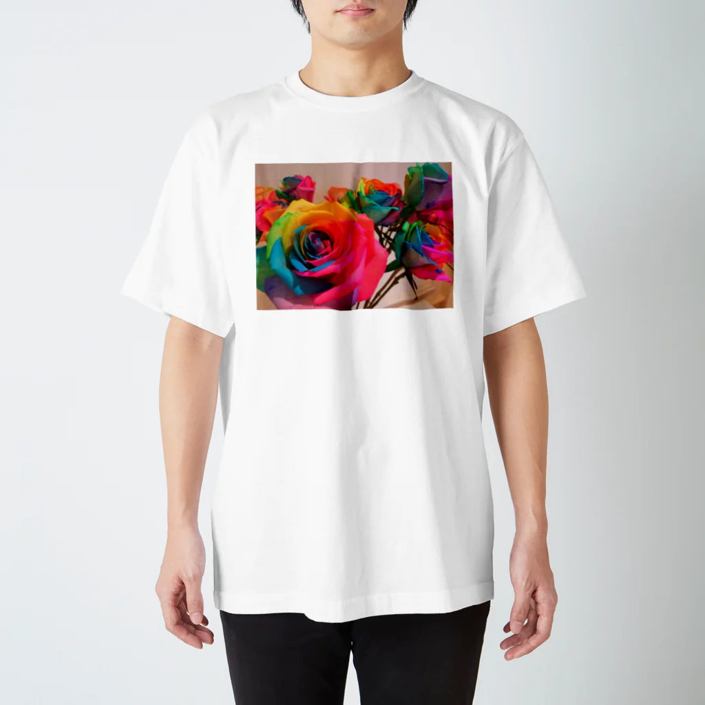 minto_7250のレインボーローズ Regular Fit T-Shirt