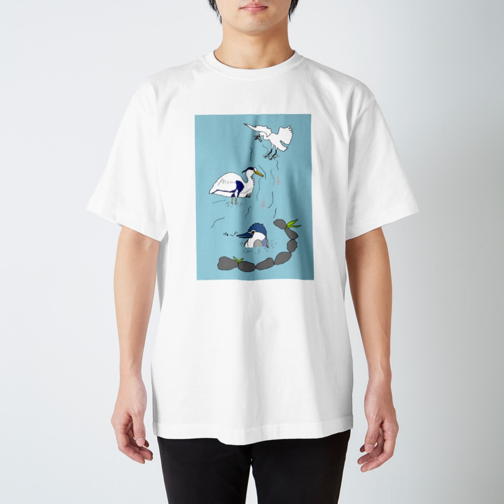 Shimako'sの水辺のサギーズ（水色） Regular Fit T-Shirt