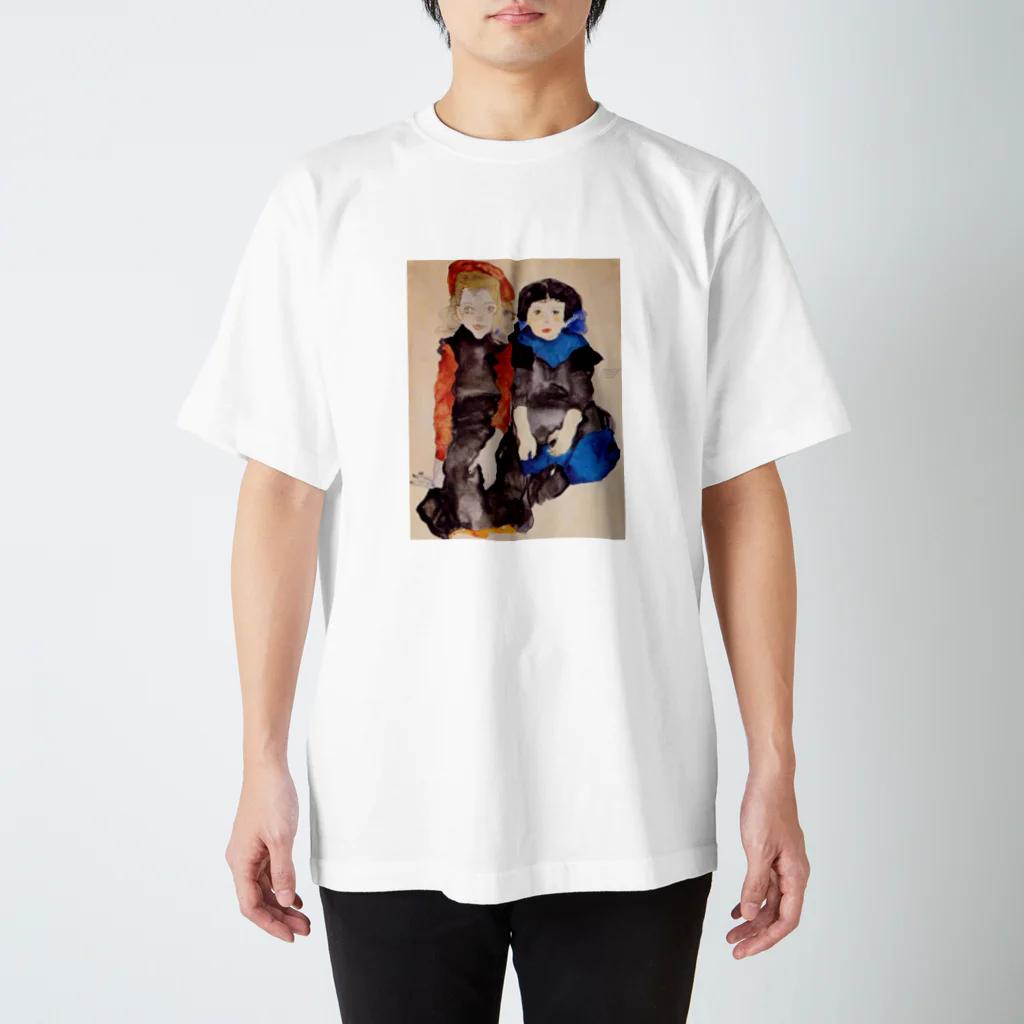 Art Baseのエゴン・シーレ / 1911 / Two Little Girls / Egon Schiele スタンダードTシャツ