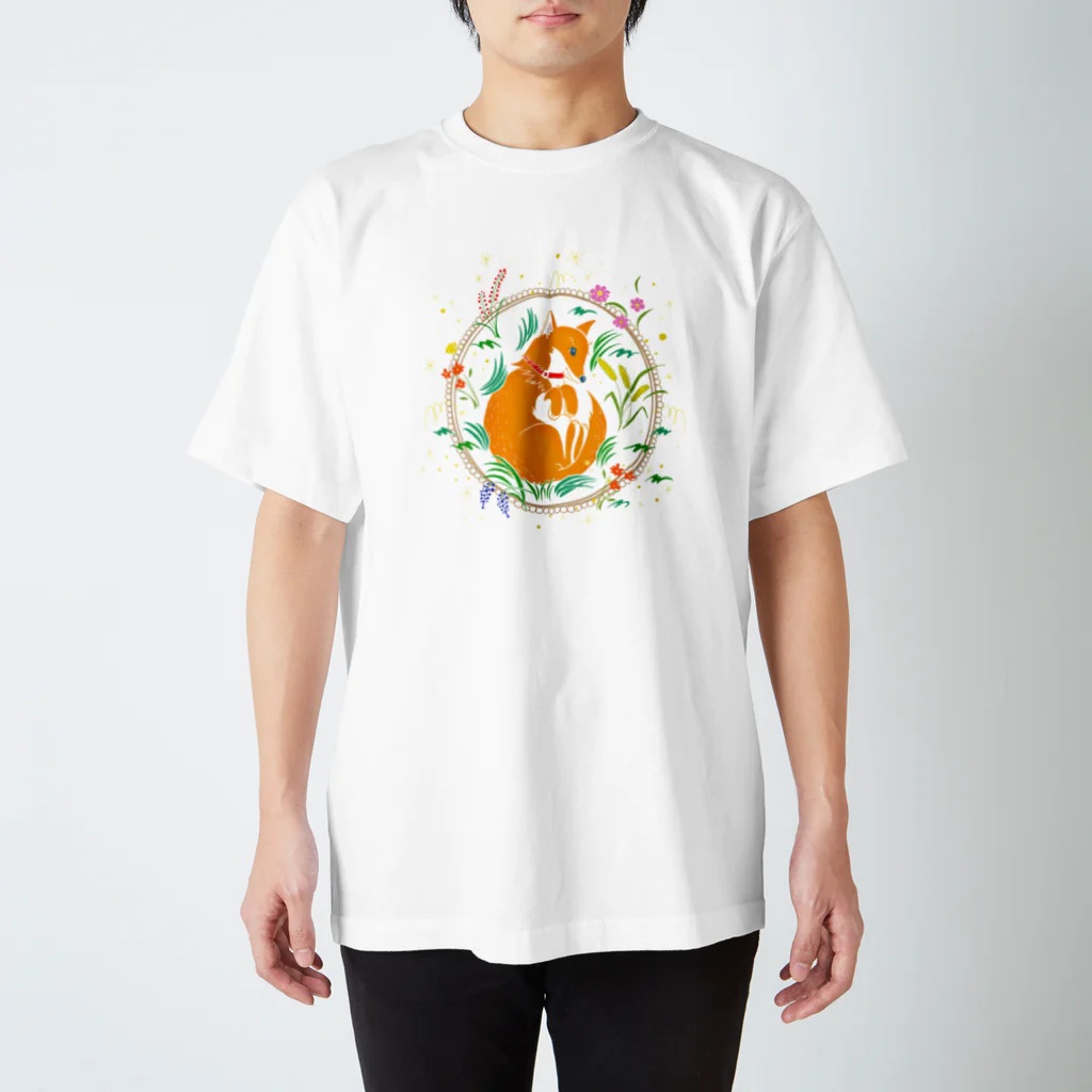 たかはし あいさのキツネ犬のお昼寝 Regular Fit T-Shirt