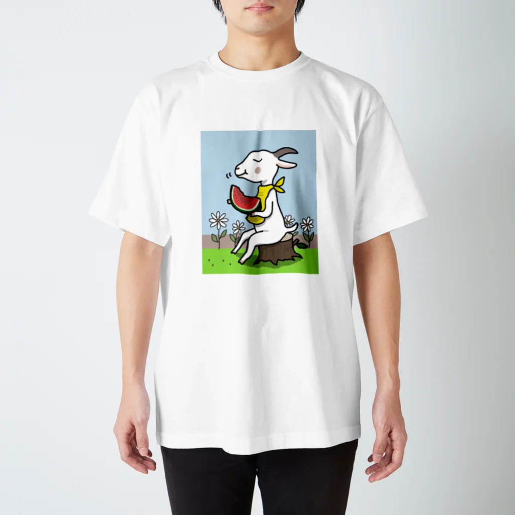 まめつぶの山羊さんの夏休み スタンダードTシャツ