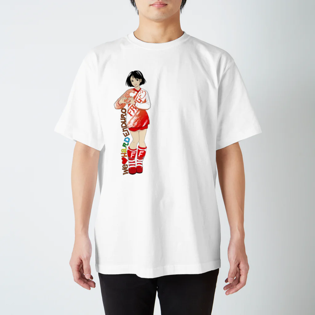 ゲロいＴシャツ屋さんのHARD ENDURO GIRL/RED Regular Fit T-Shirt