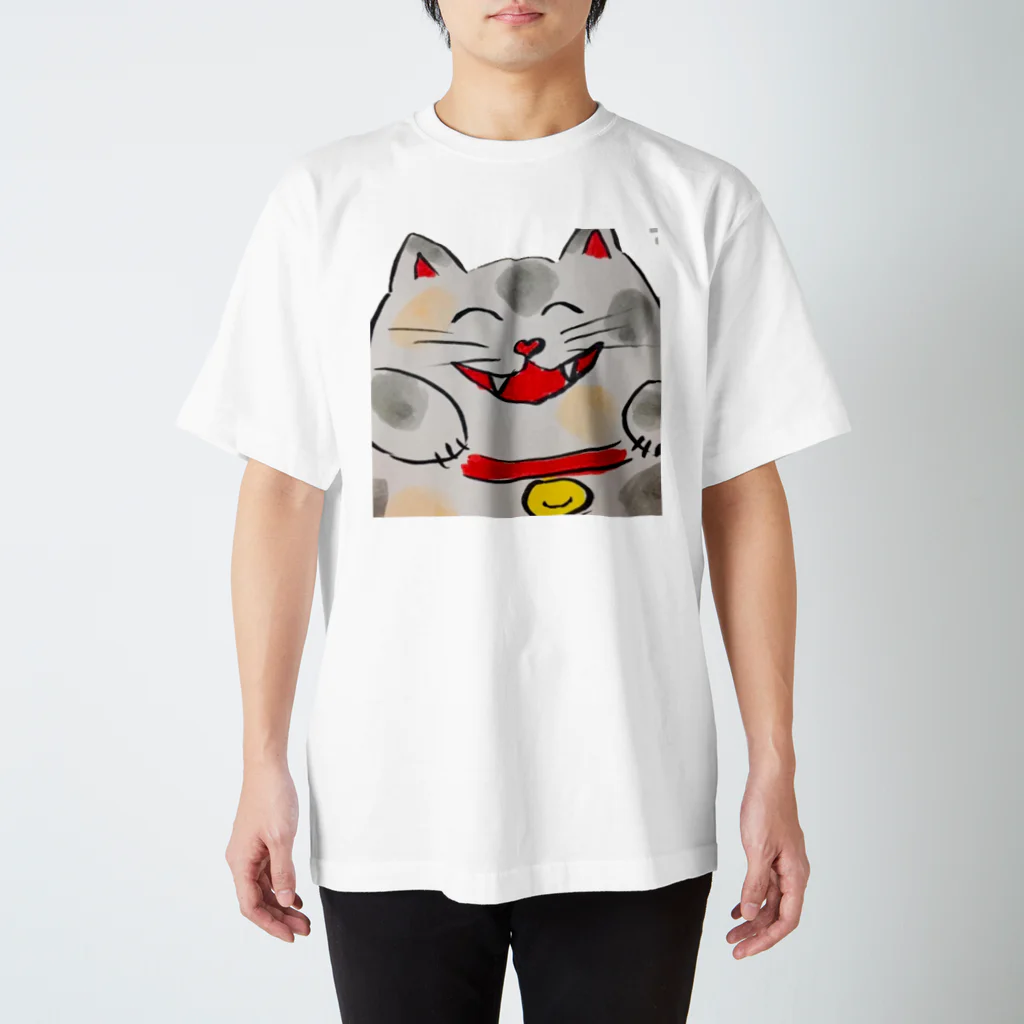 幸せを感じる猫のやっぱり笑っちゃう猫 スタンダードTシャツ