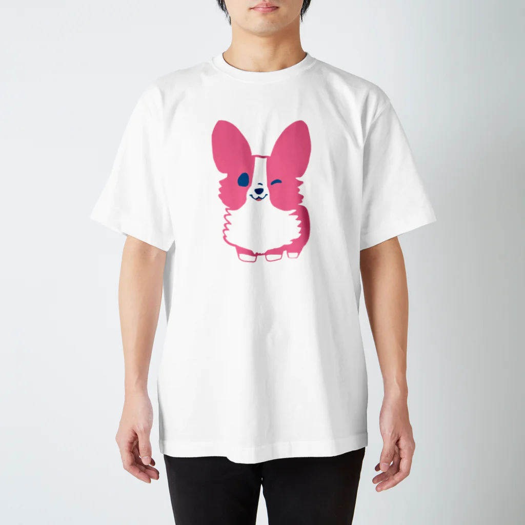 びすけのピンクコーギー  Regular Fit T-Shirt