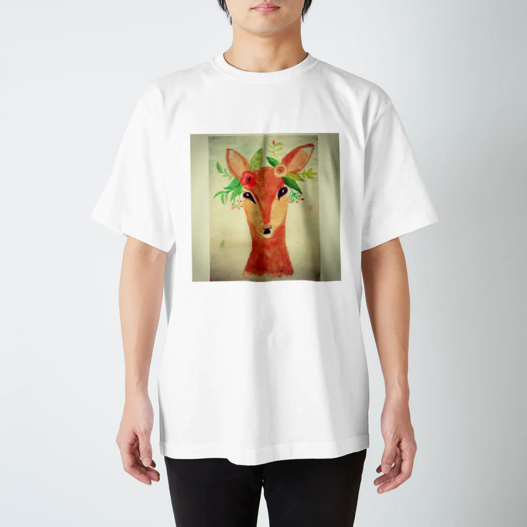 The Art FatherのGazelle watercolor painting design. スタンダードTシャツ