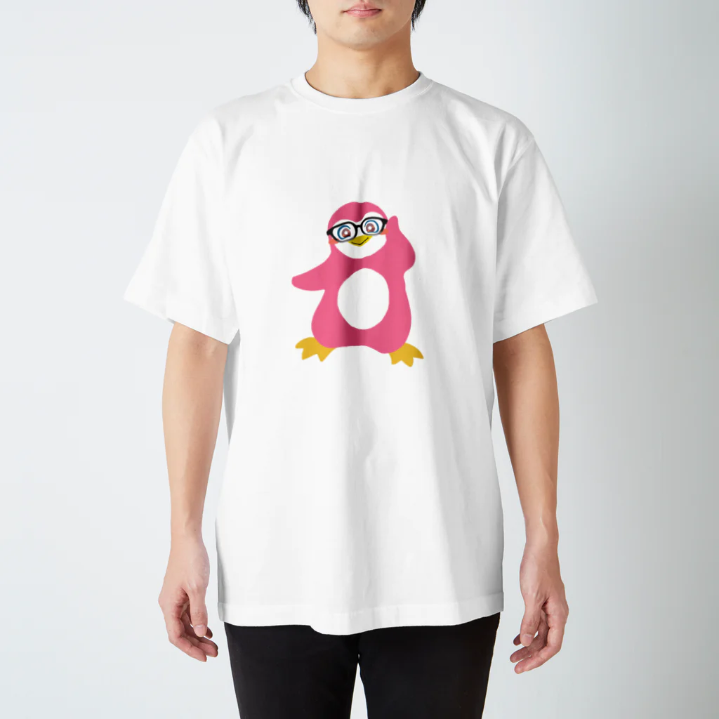 ライアンジーのインテリペンギンピンク スタンダードTシャツ