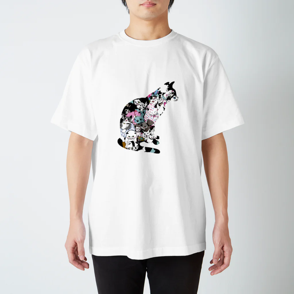 ゆるりんマルシェのゆるりんマルシェ 猫-1 Regular Fit T-Shirt