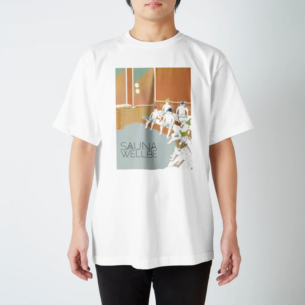 WellbeDesignLabの sauna sauna スタンダードTシャツ