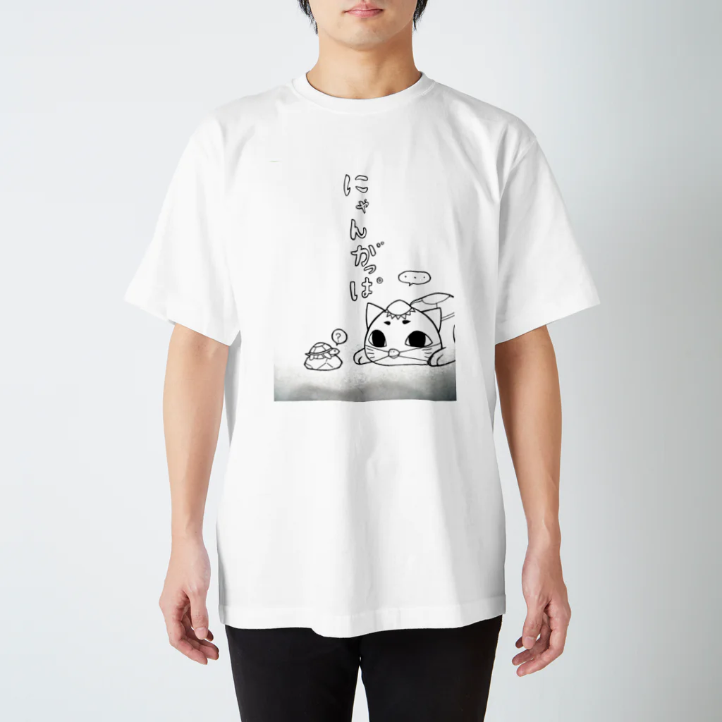 雲野鷹のにゃんがっぱと亀 Regular Fit T-Shirt