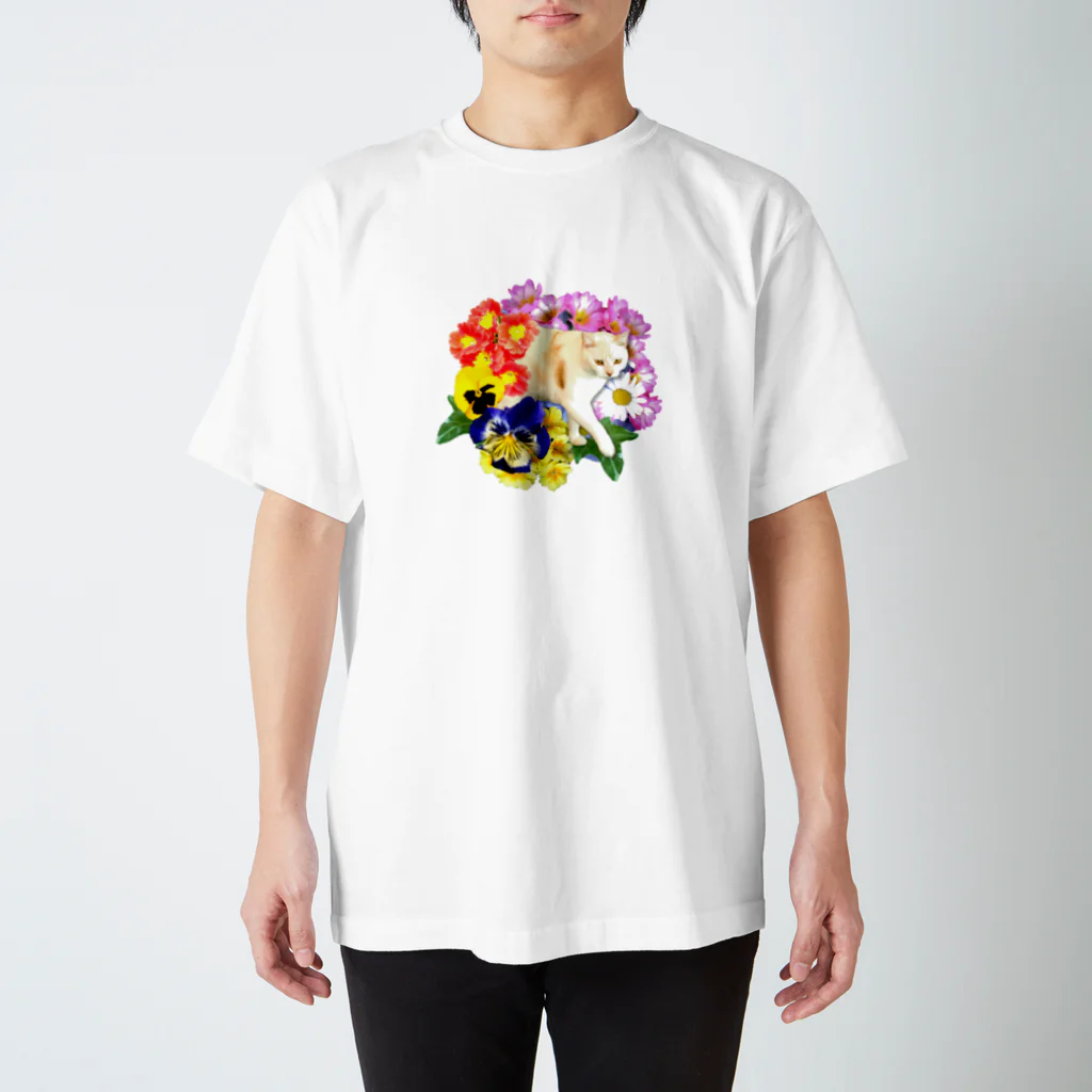 春にゃんのお花のトンネル スタンダードTシャツ