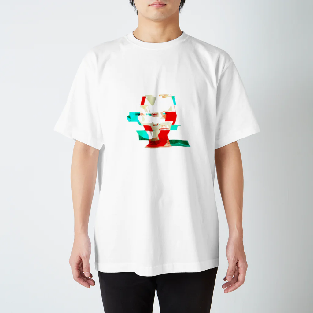 Gregge Southerd #suzuri店のグリッチエフェクト_外国人女性 スタンダードTシャツ