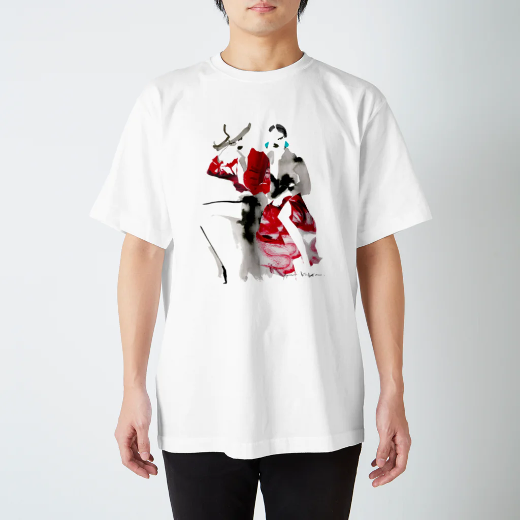 AYUMI KUBOTAのNice girls(red) Regular Fit T-Shirt