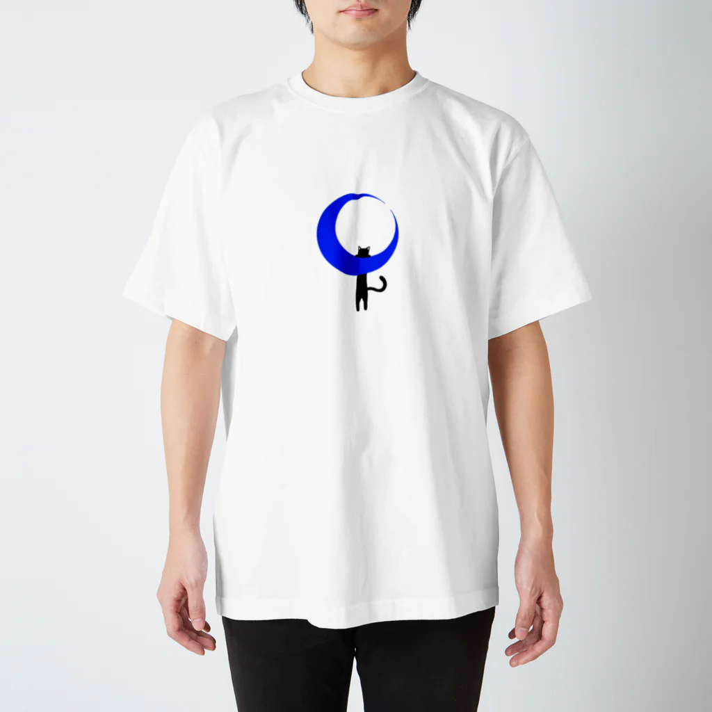 azuのMoonCat_Blue Regular Fit T-Shirt