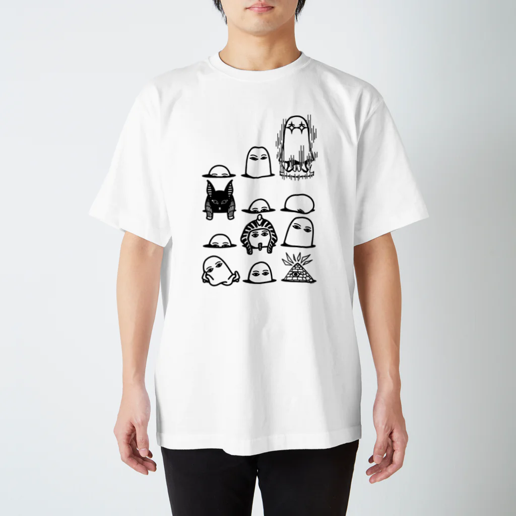 Cɐkeccooの穴からぽこぽこ★メジェドさま スタンダードTシャツ