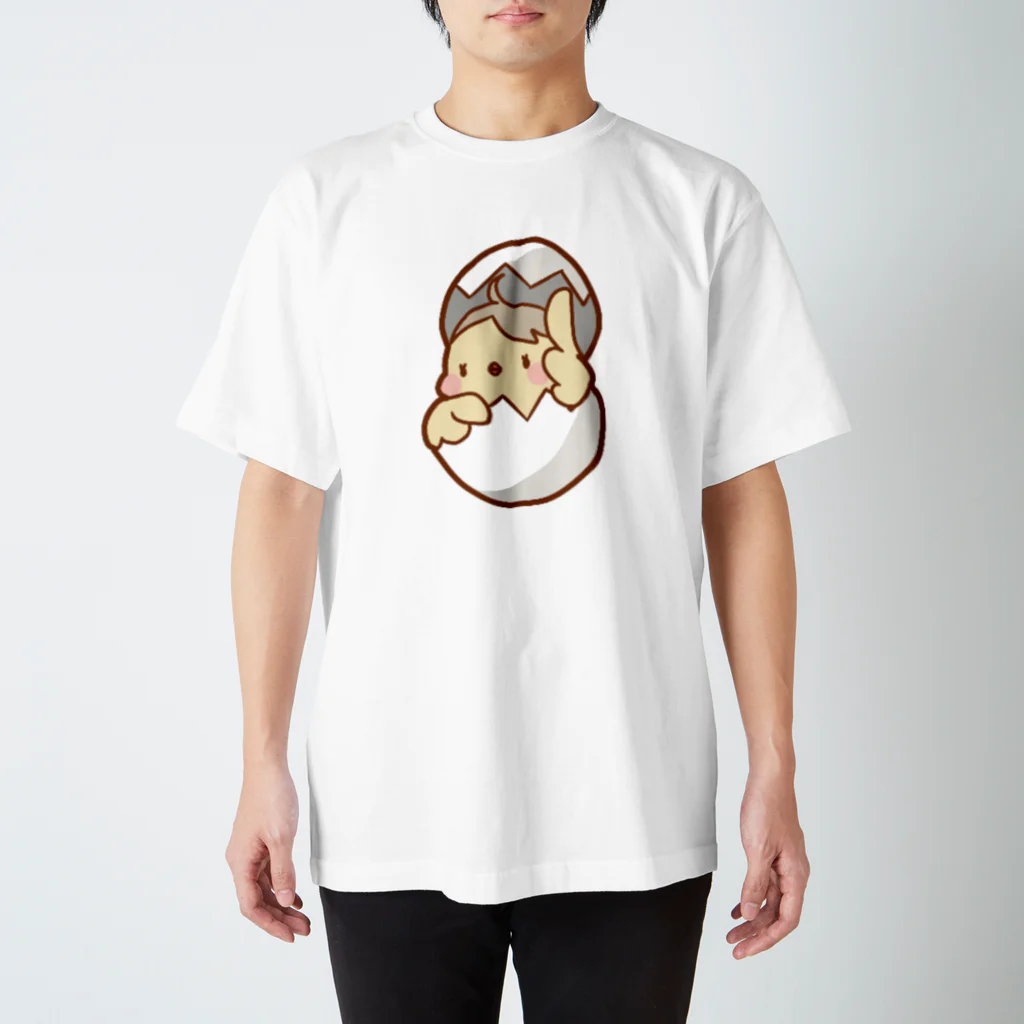 ひよことゆるかわハウスのひよこのひよぴよちゃん スタンダードTシャツ