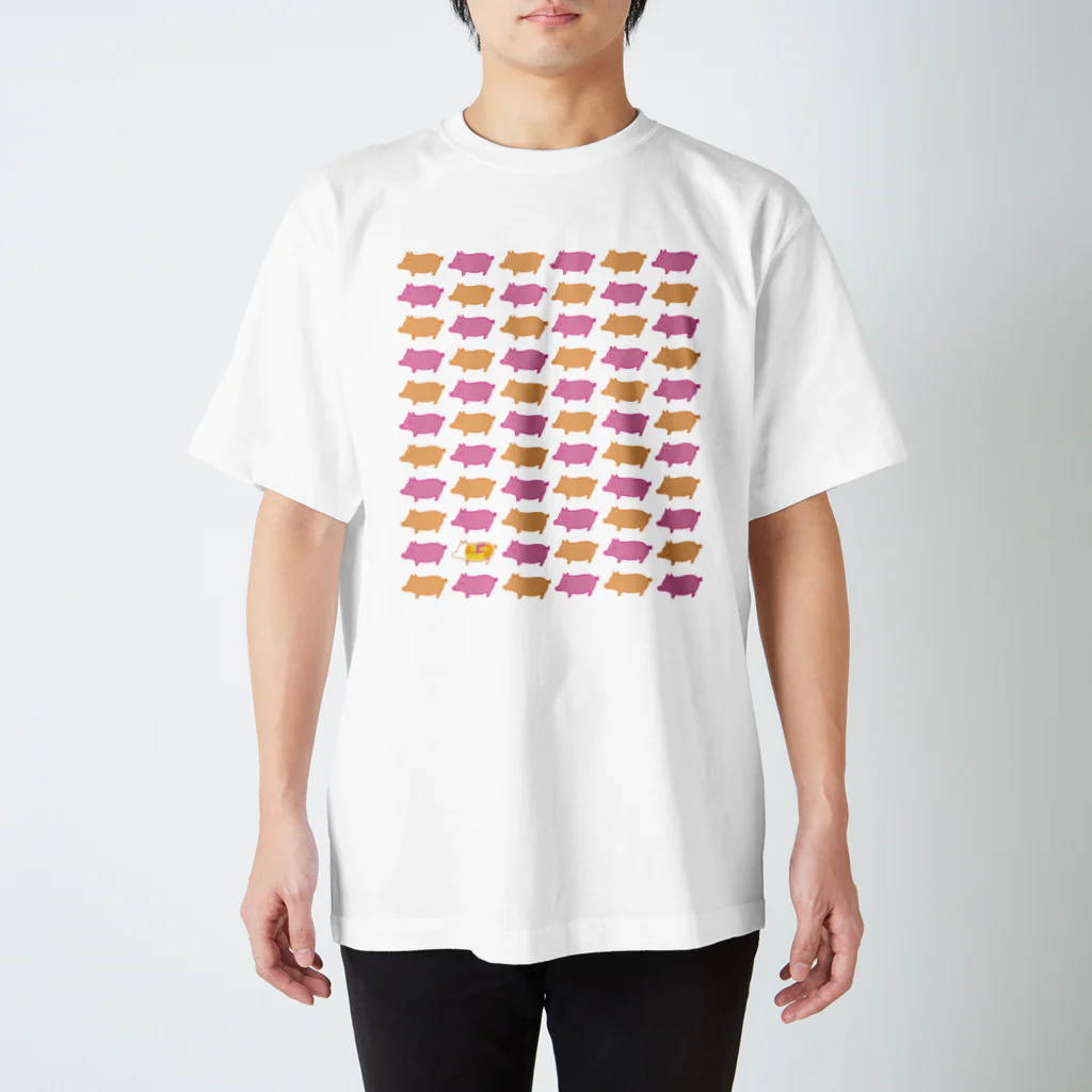 のり norikosatoのブタとブイ スタンダードTシャツ