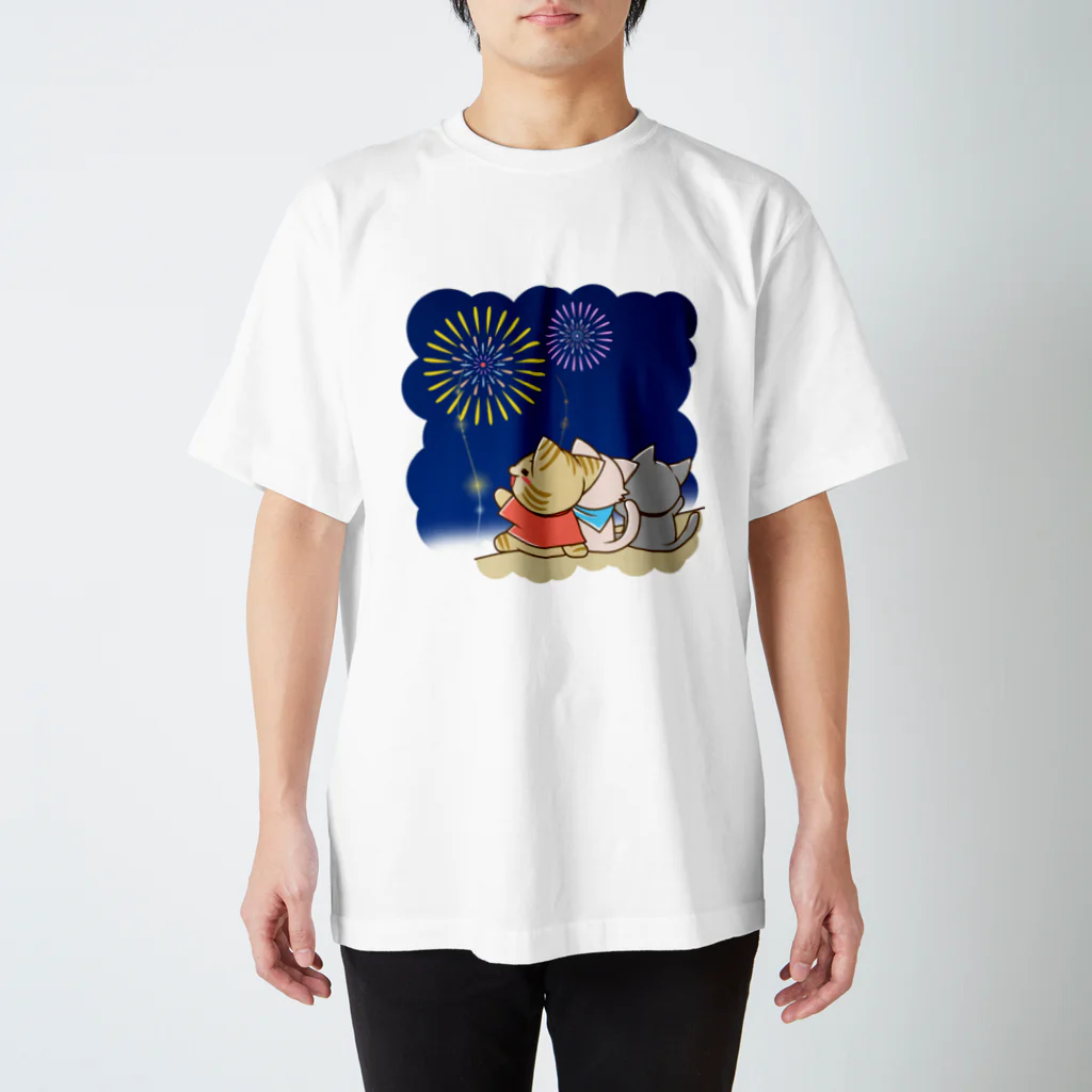 おりーぶりーぶのすずにゃん　花火 スタンダードTシャツ