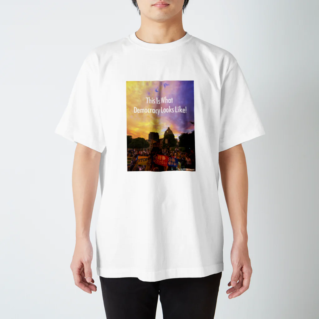 小野寺宏友の文字白 WHAT'S DEMOCRACY? カラー II スタンダードTシャツ