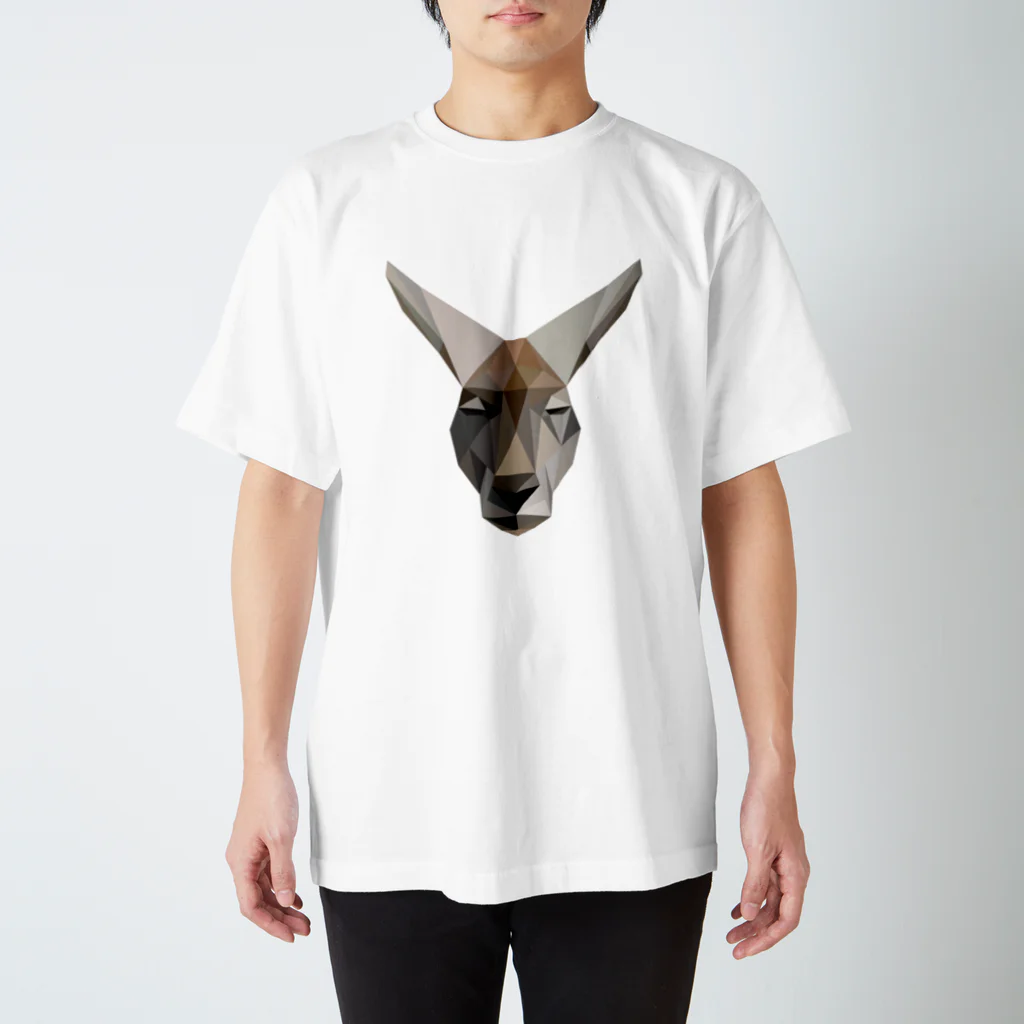 necodoriの-kangaru-『動物の気持ち』シリーズ スタンダードTシャツ