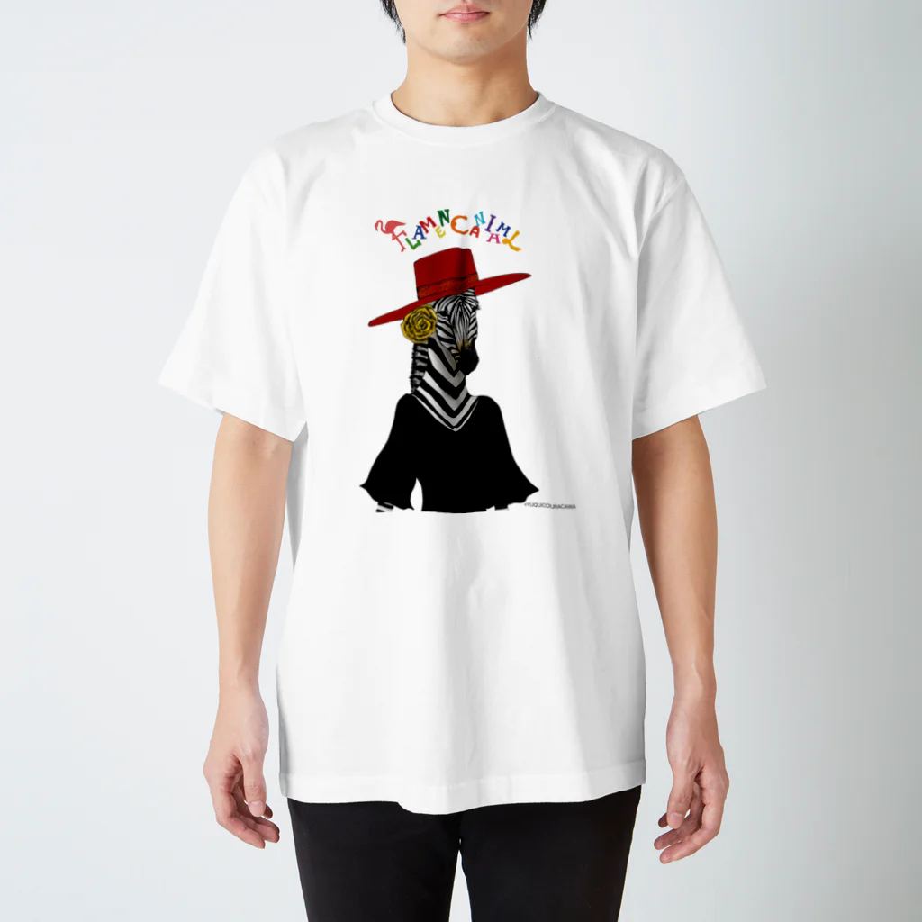 YUQUICO URACAWA(うらかわゆきこ)のFLAMENCANIMAL(フラメンカニマル)シマウマ Regular Fit T-Shirt