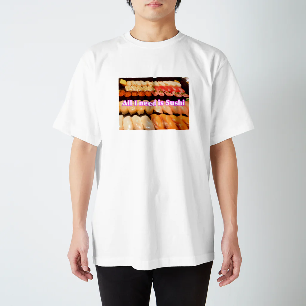 amaiamakunaiのAll I need is Sushi(文字入り) Regular Fit T-Shirt