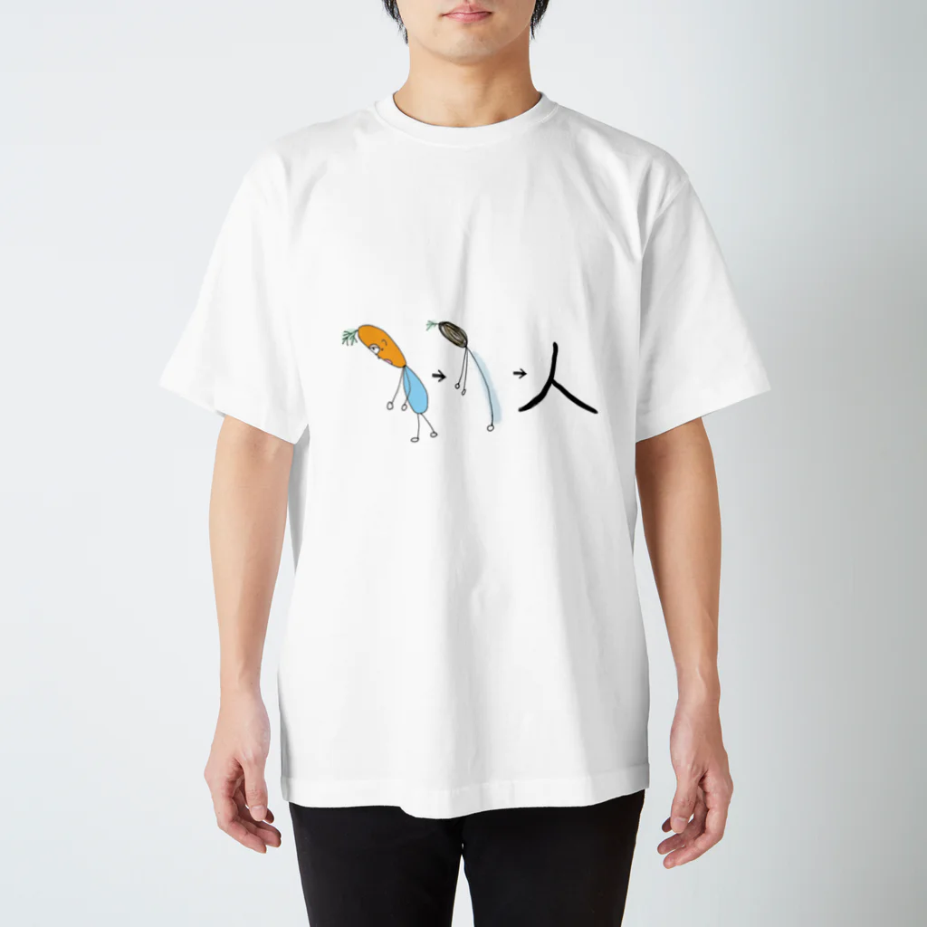 tomatomamaの漢字の成り立ち(人) スタンダードTシャツ