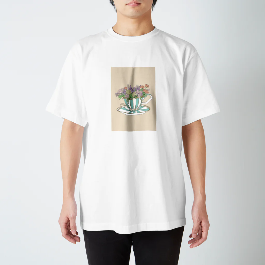 HANA's flower marketのflower cup Regular Fit T-Shirt