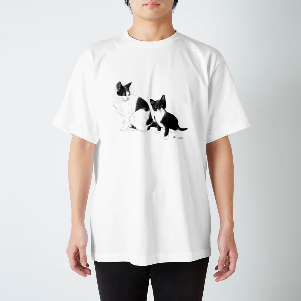 kinako-japanの野良猫親子　アヤンとリモン スタンダードTシャツ